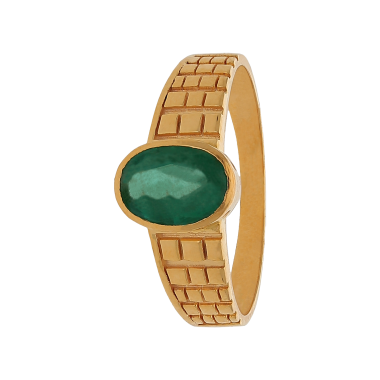 OPULENT GENTS GOLD EMERALD STONE RING